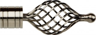 Museum Galleria Metals 50mm Brushed Silver Twisted Cage Finial