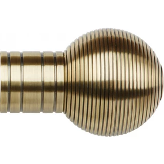 Museum Galleria Metals 50mm Burnished Brass Ribbed Ball Finial