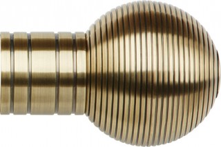 Museum Galleria Metals 50mm Burnished Brass Ribbed Ball Finial