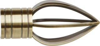 Museum Galleria Metals 50mm Burnished Brass Caged Spear Finial