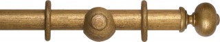 Museum Handcrafted 45mm Antique Gilt Wood Curtain Pole