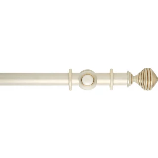 Museum Handcrafted 45mm Cream And Gold Wash Wood Curtain Pole