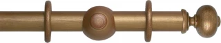 Museum Handcrafted 45mm Red-Gold Effect Wood Curtain Pole