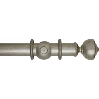 Museum Handcrafted 55mm Antique Silver Wood Curtain Pole
