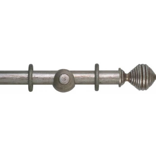 Museum Handcrafted 35mm Antique Silver Wood Curtain Pole