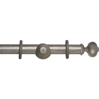 Museum Handcrafted 35mm Antique Silver Wood Curtain Pole