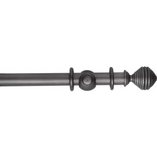 Museum Handcrafted 35mm Satin Pewter Wood Curtain Pole