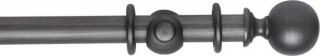 Museum Handcrafted 35mm Satin Pewter Wood Curtain Pole
