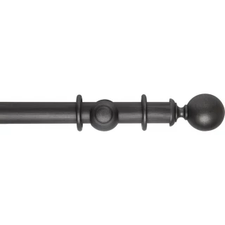 Museum Handcrafted 45mm Satin Pewter Wood Curtain Pole