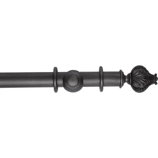 Museum Handcrafted 45mm Satin Pewter Wood Curtain Pole