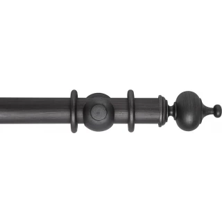 Museum Handcrafted 55mm Satin Pewter Wood Curtain Pole