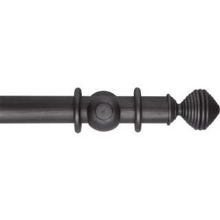 Museum Handcrafted 55mm Satin Pewter Wood Curtain Pole