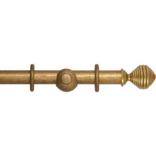 Museum Handcrafted 35mm Antique Gilt Wood Curtain Pole