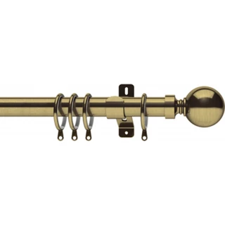 Swish Elements Belgravia 25/28mm Antique Brass Extendable Metal Curtain Pole