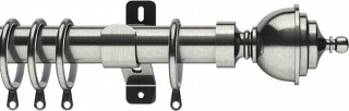 Swish Elements Minster 25/28mm Satin Steel Extendable Metal Curtain Pole
