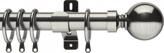 Integra Elements Belgravia 28mm Satin Steel Metal Curtain Pole