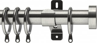 Integra Elements Stud 28mm Satin Steel Metal Curtain Pole