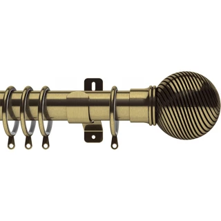 Swish Elements Curzon 35mm Antique Brass Metal Curtain Pole