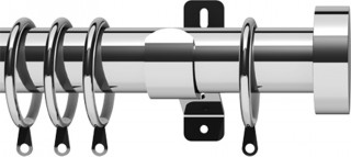 Integra Elements Stud 35mm Chrome Metal Curtain Pole