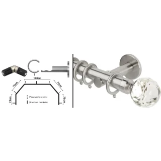 Rolls Neo 5 Sided Bay Curtain Pole Kit 35mm Stainless Steel