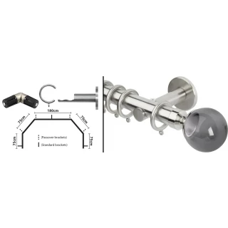 Rolls Neo 5 Sided Bay Curtain Pole Kit 35mm Stainless Steel