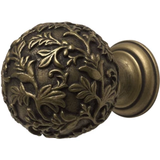 Rolls Modern Country 45mm Gold Black Floral Ball Finial