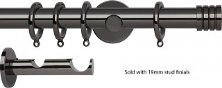 Rolls Neo Double Curtain Pole 19/28mm Black Nickel