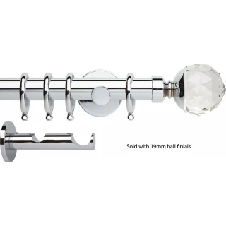 Rolls Neo Double Curtain Pole 19/28mm Chrome Effect