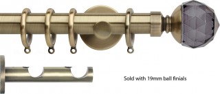 Rolls Neo Double Curtain Pole 19/28mm Spun Brass