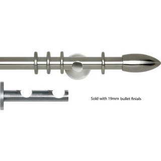 Rolls Neo Double Curtain Pole 19/28mm Stainless Steel