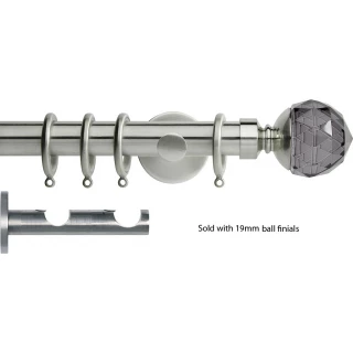 Rolls Neo Double Curtain Pole 19/28mm Stainless Steel