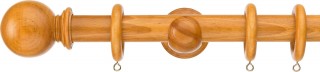 Swish Naturals Ball 35mm Antique Pine Wood Curtain Pole