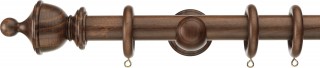 Swish Naturals Urn 35mm Dark Walnut Wood Curtain Pole