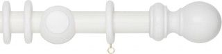 Rolls Woodline 28mm White Wood Curtain Pole