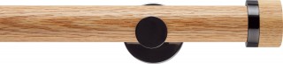 Rolls Neo 35mm Oak Stud Eyelet Curtain Pole Black Nickel Cylinder Brackets