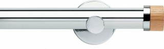 Rolls Neo 28mm Oak Stud Metal Eyelet Curtain Pole Chrome Cylinder Brackets