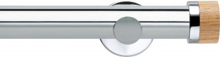 Rolls Neo 35mm Oak Stud Metal Eyelet Curtain Pole Chrome Cylinder Brackets