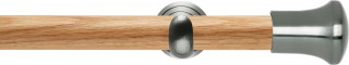 Rolls Neo 28mm Trumpet Oak Eyelet Curtain Pole Stainless Steel Cup Brackets