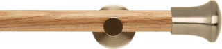 Rolls Neo 28mm Trumpet Oak Eyelet Curtain Pole Spun Brass Cylinder Brackets
