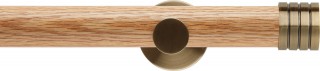 Rolls Neo 35mm Stud Oak Eyelet Curtain Pole Spun Brass Cylinder Brackets