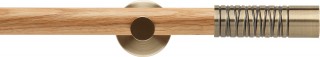 Rolls Neo Premium 28mm Wired Barrel Oak Eyelet Curtain Pole Spun Brass Cylinder Brackets