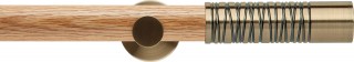 Rolls Neo Premium 35mm Wired Barrel Oak Eyelet Curtain Pole Spun Brass Cylinder Brackets