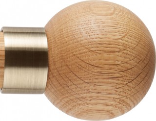 Rolls Neo 28mm Oak Ball Spun Brass Finials (Pair)