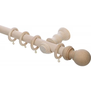 Rolls Unfinished 28mm Wood Curtain Pole