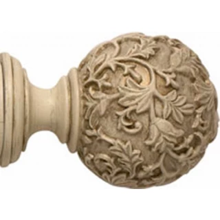 Rolls Modern Country 45mm Brushed Cream Floral Ball Finial