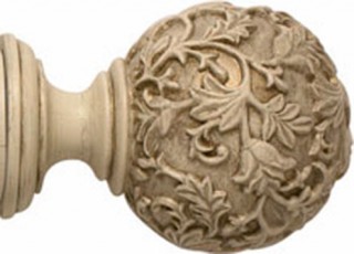 Rolls Modern Country 45mm Brushed Cream Floral Ball Finial