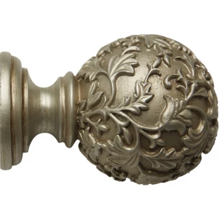 Rolls Modern Country 45mm Satin Silver Floral Ball Finial