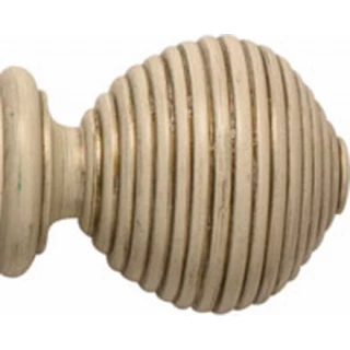 Rolls Modern Country 45mm Brushed Cream Ribbed Ball Finial