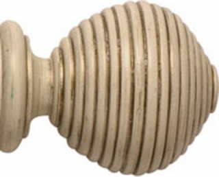 Rolls Modern Country 45mm Brushed Cream Ribbed Ball Finial