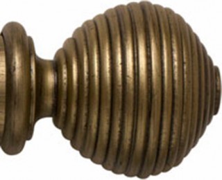 Rolls Modern Country 45mm Gold Black Ribbed Ball Finial